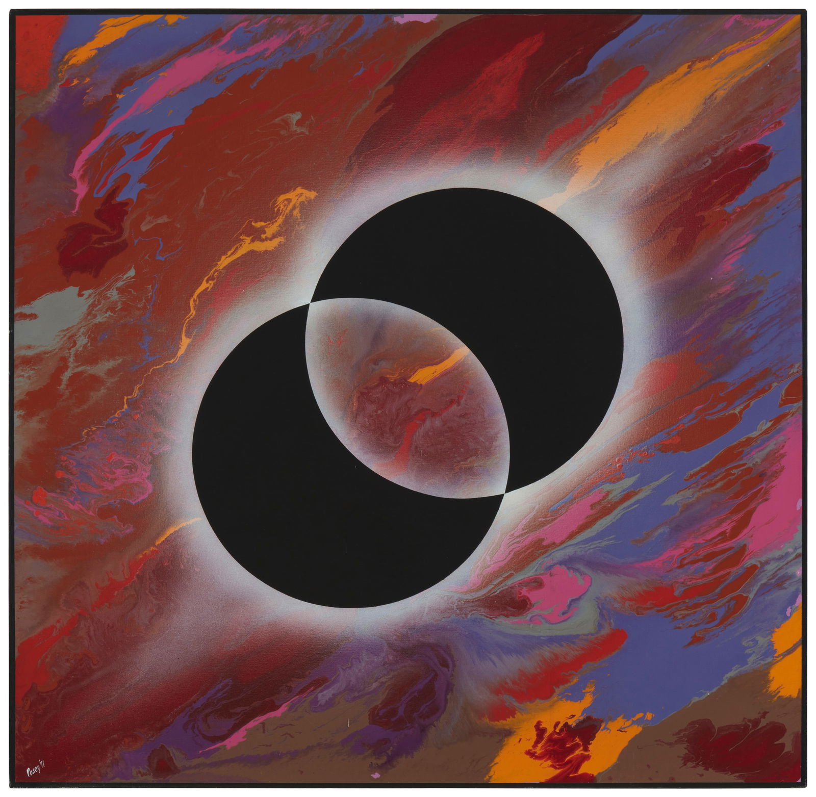 Ernest Posey (1937-2007), Geometric shapes on marbled background, 1971 (1 of 4)