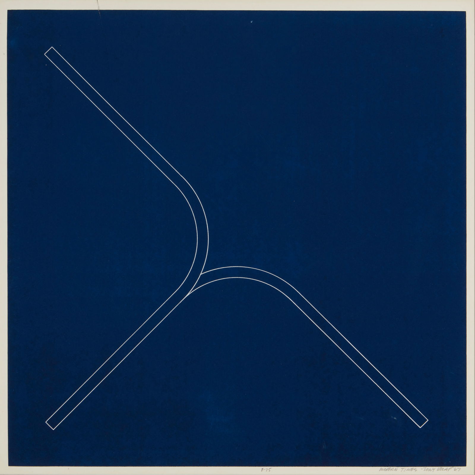 Tony DeLap (1927-2019), "Modern Times E-75," 1967: Tony DeLap(1927-2019)"Modern Times," 1967Lithograph in colors on paperFrom the edition of 75Signed, titled, dated, and numbered in pencil in the lower margin: Tony DeLapImage: 20.875" H