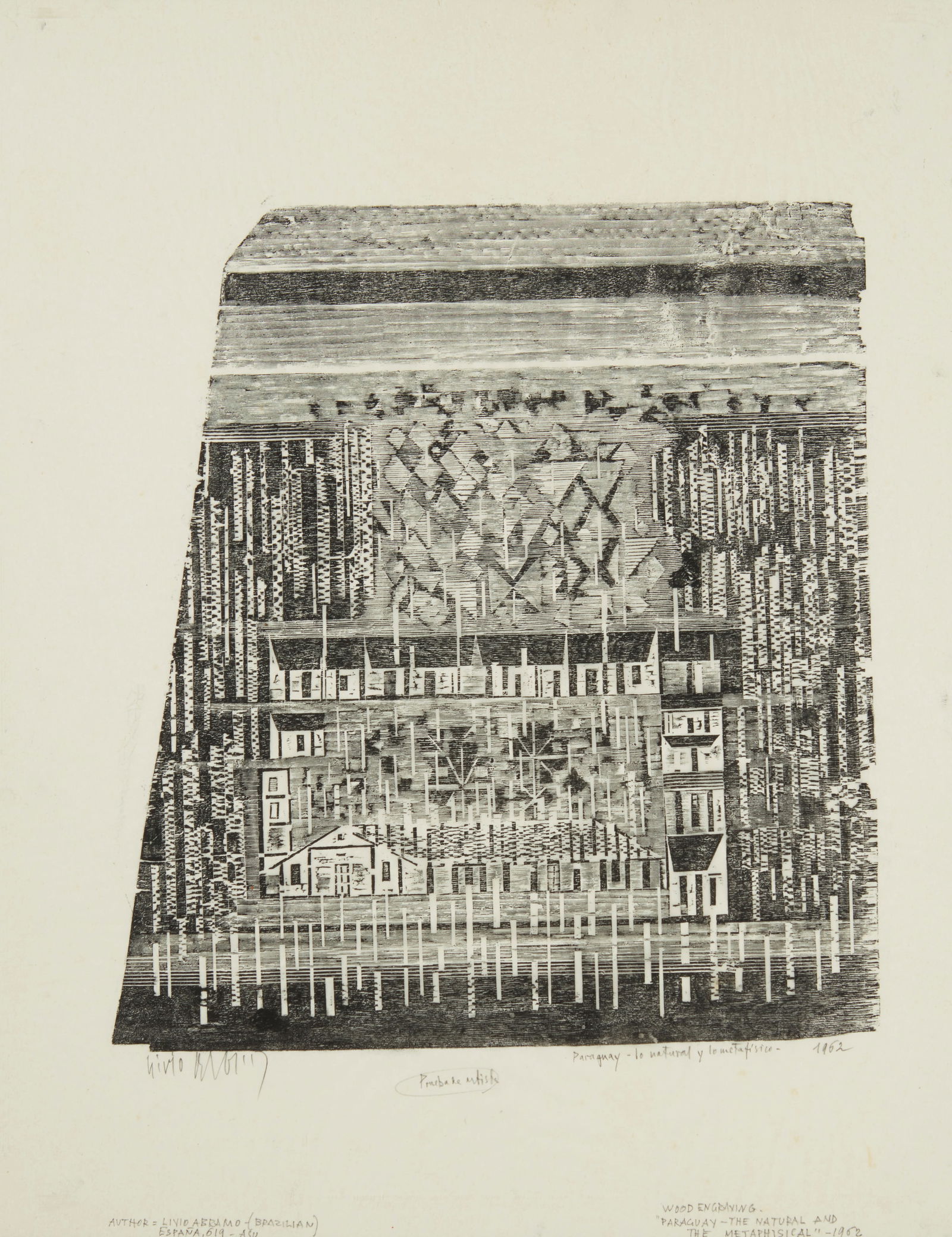 Livio Abramo (1903-1992, Paraguayan-Brazilian), "Paraguay - lo natural y lo metafisico," 1962 (1 of 9)