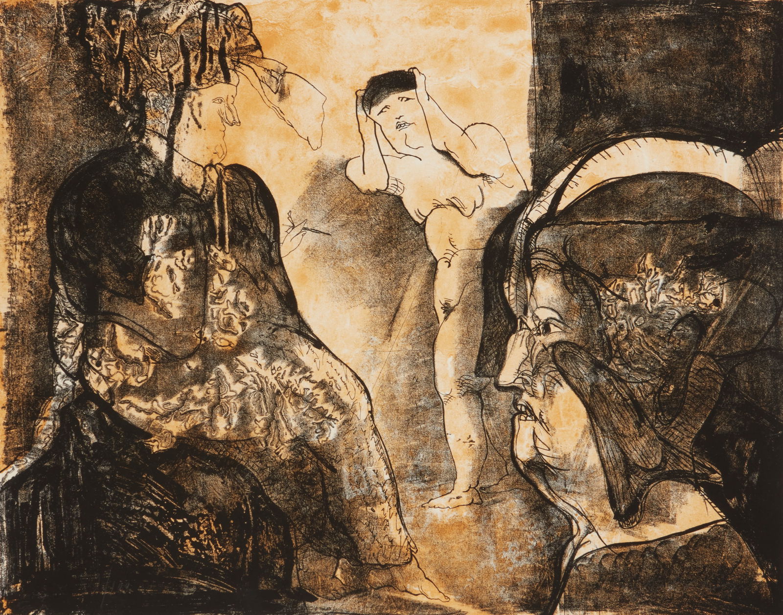 Jose Luis Cuevas (1934-2017, Mexican), "Lo Feo de Este Mundo III" from the "Homage to Quevedo (1 of 6)