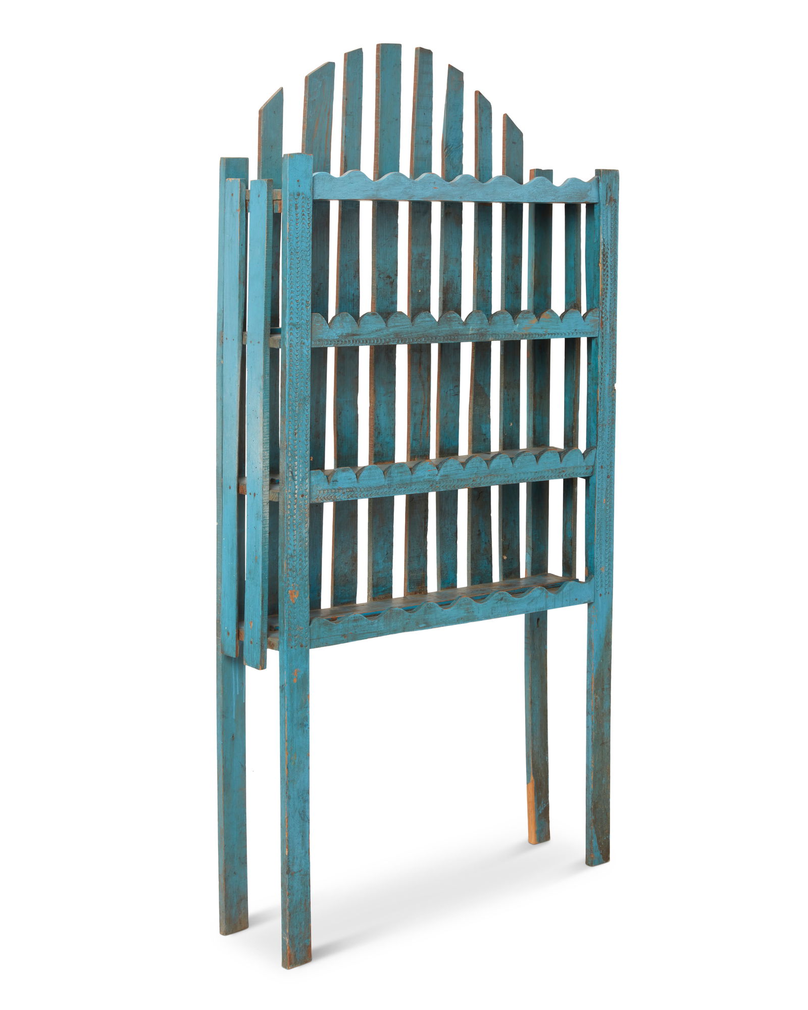 A Mexican/Santa Fe painted wood wall shelf (1 of 5)