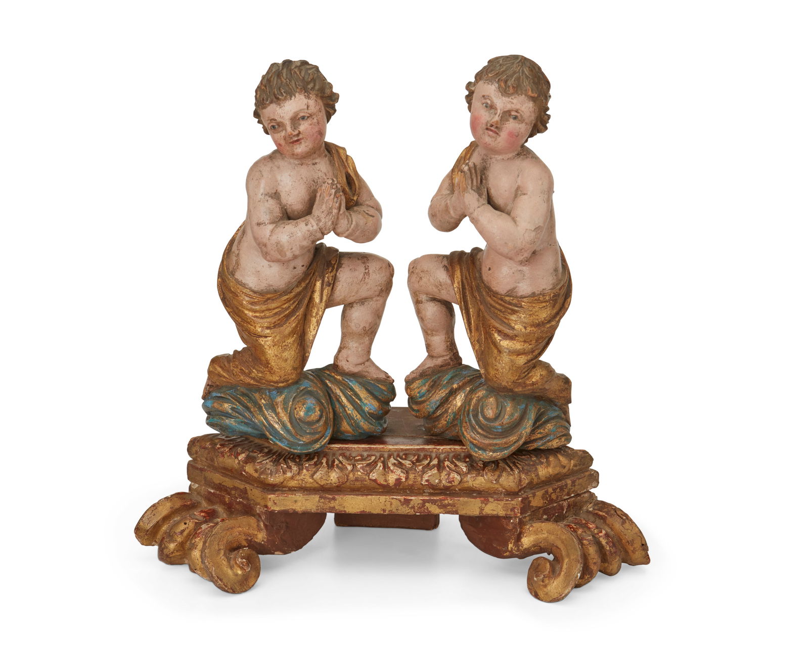 Two Latin American carved wood putti (1 of 6)