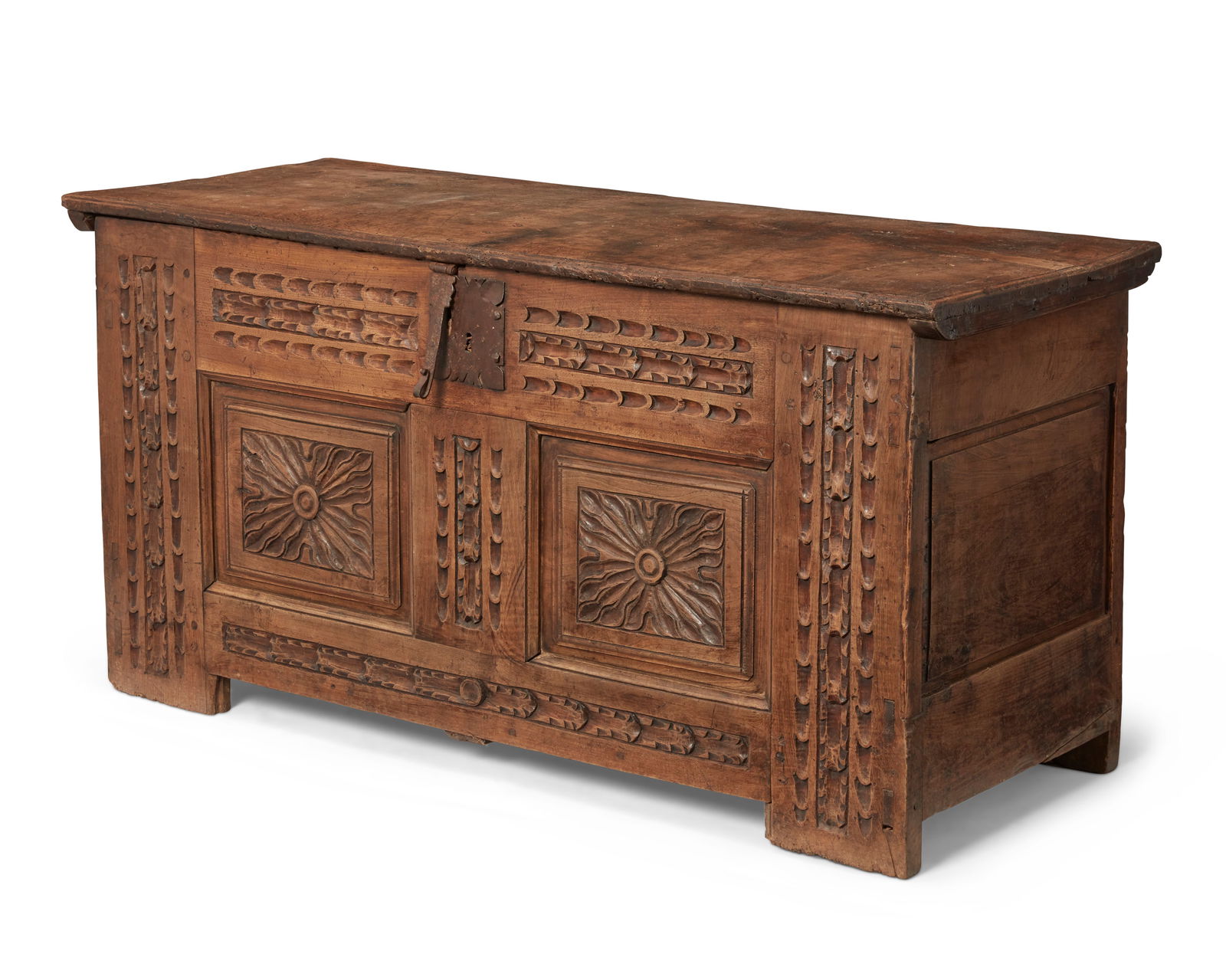 A Spanish Colonial carved wood blanket chest (1 of 9)
