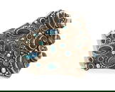 A Carmen Beckmann Mexican silver and opal cuff bracelet