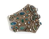 A Carmen Beckmann Mexican silver and opal cuff bracelet