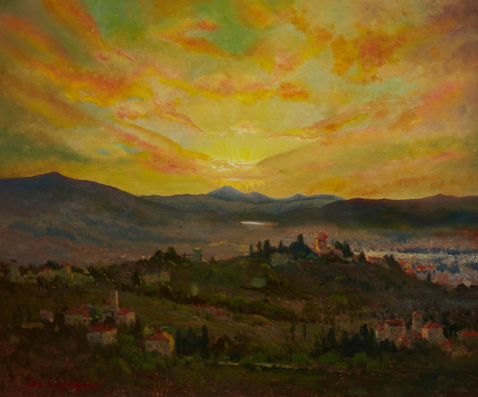 Colin Campbell Cooper (1856-1937), "Valley of the Arno (Italy)" (1 of 9)