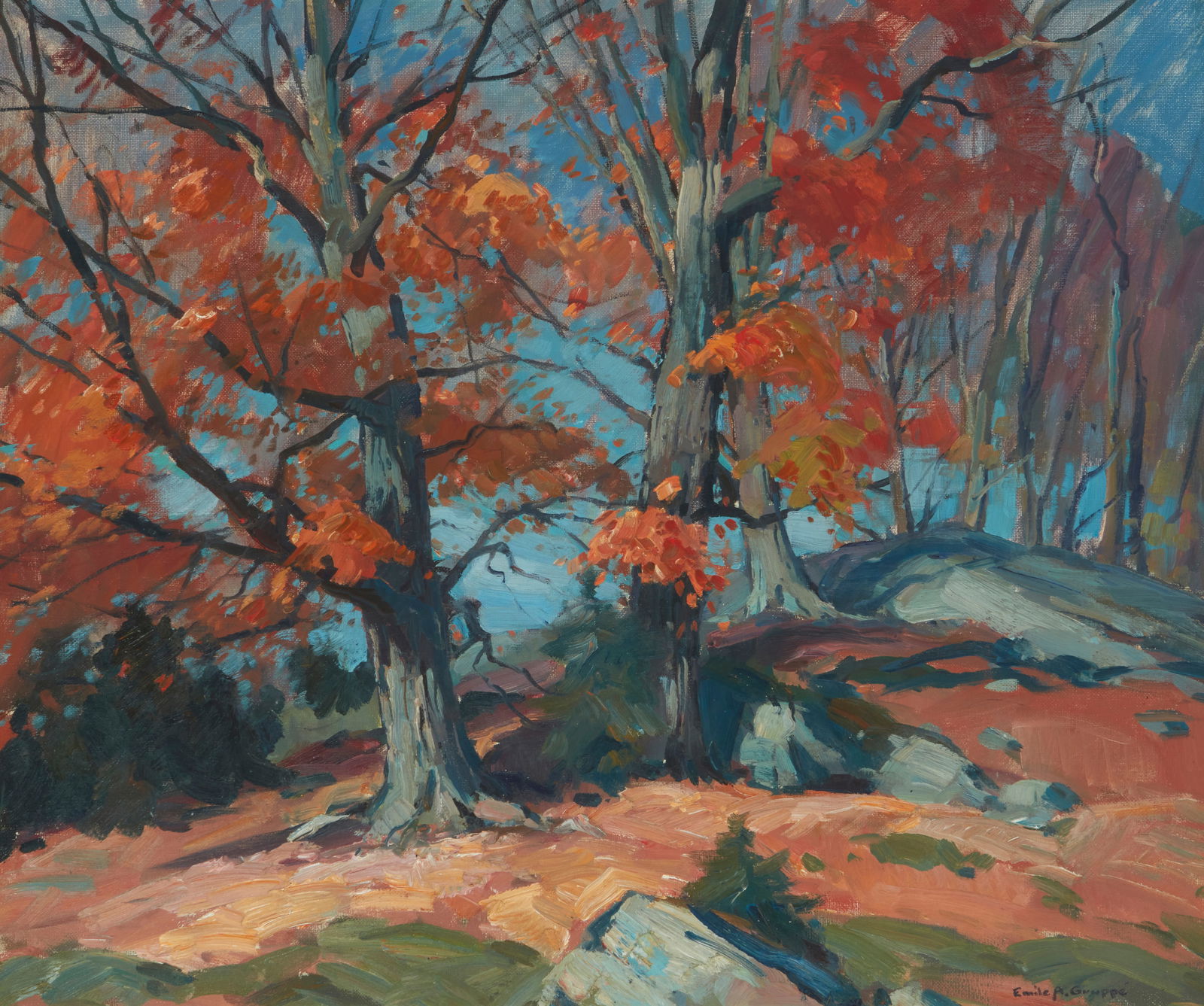 Emile Albert Gruppe (1896-1978), "Red Maples," 1950 (1 of 6)