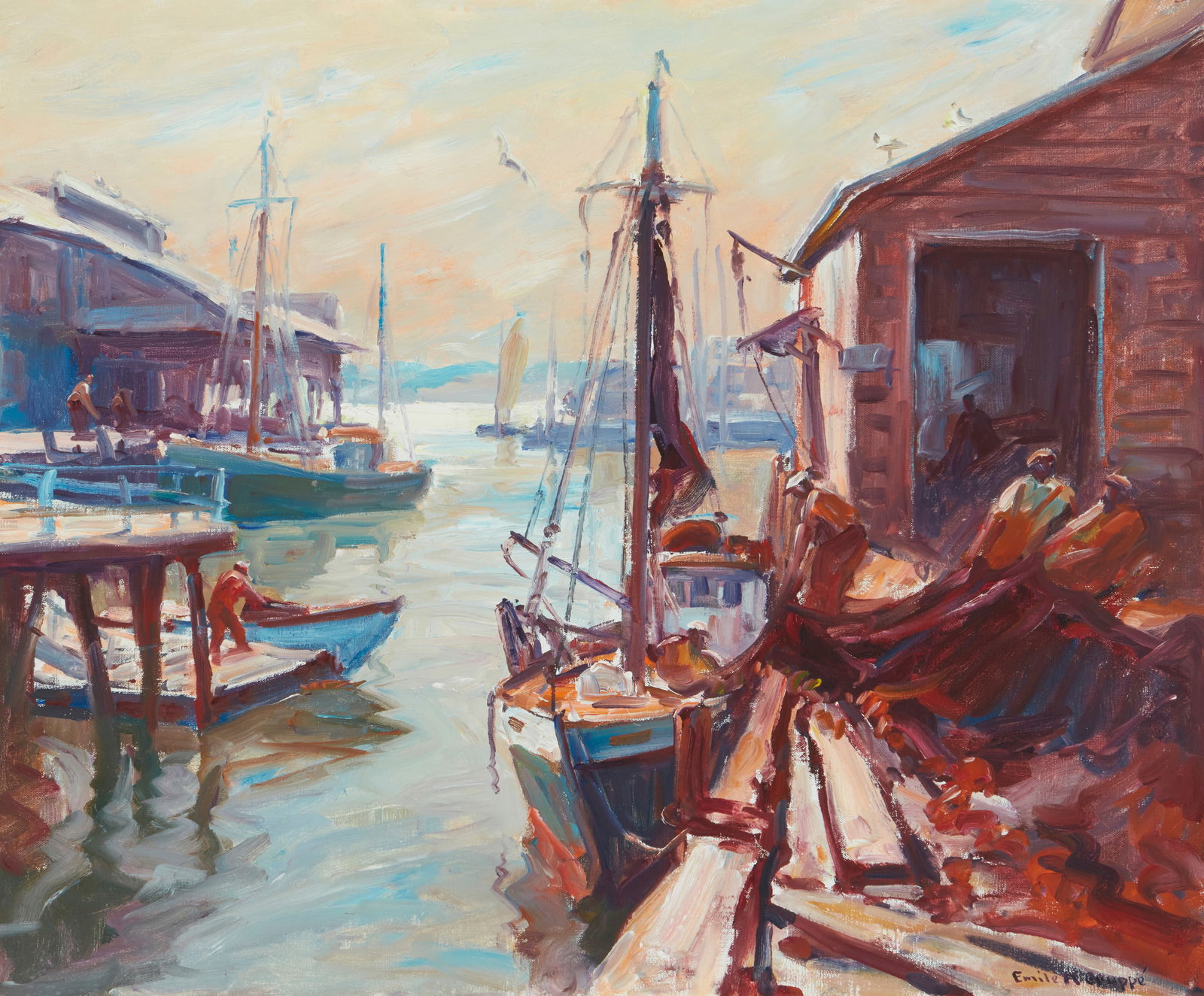 Emile Albert Gruppe (1896-1978), Hauling in the nets (1 of 7)