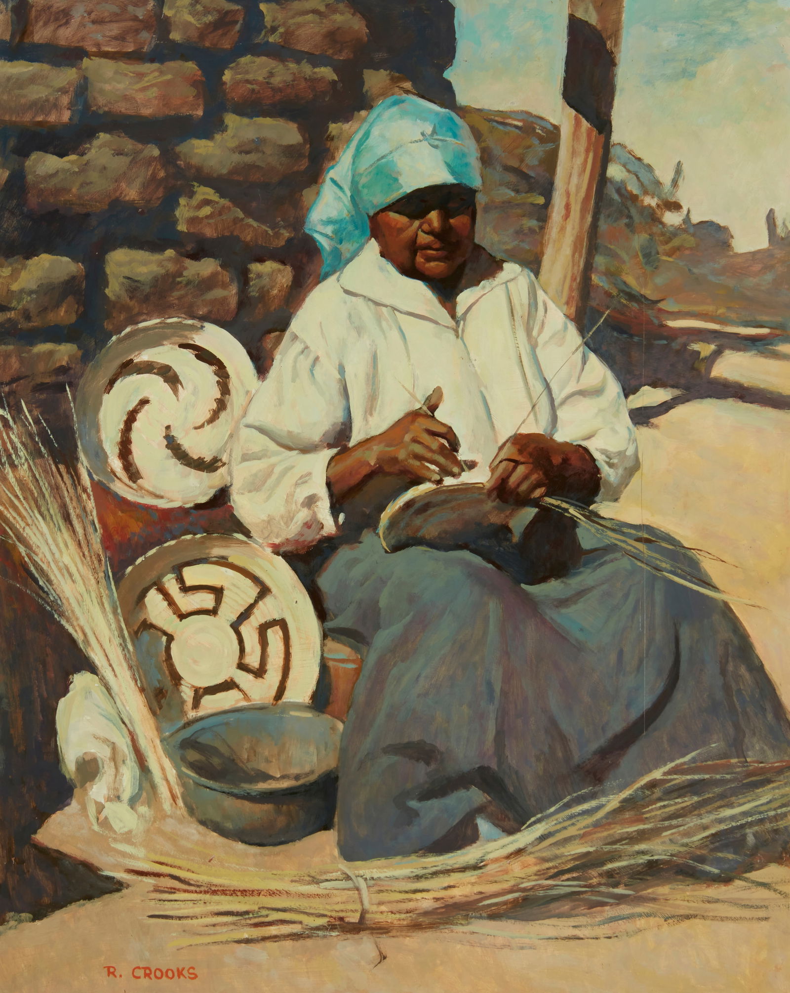 Ronald Crooks (1925-2006), "Basket Weaver" (1 of 6)
