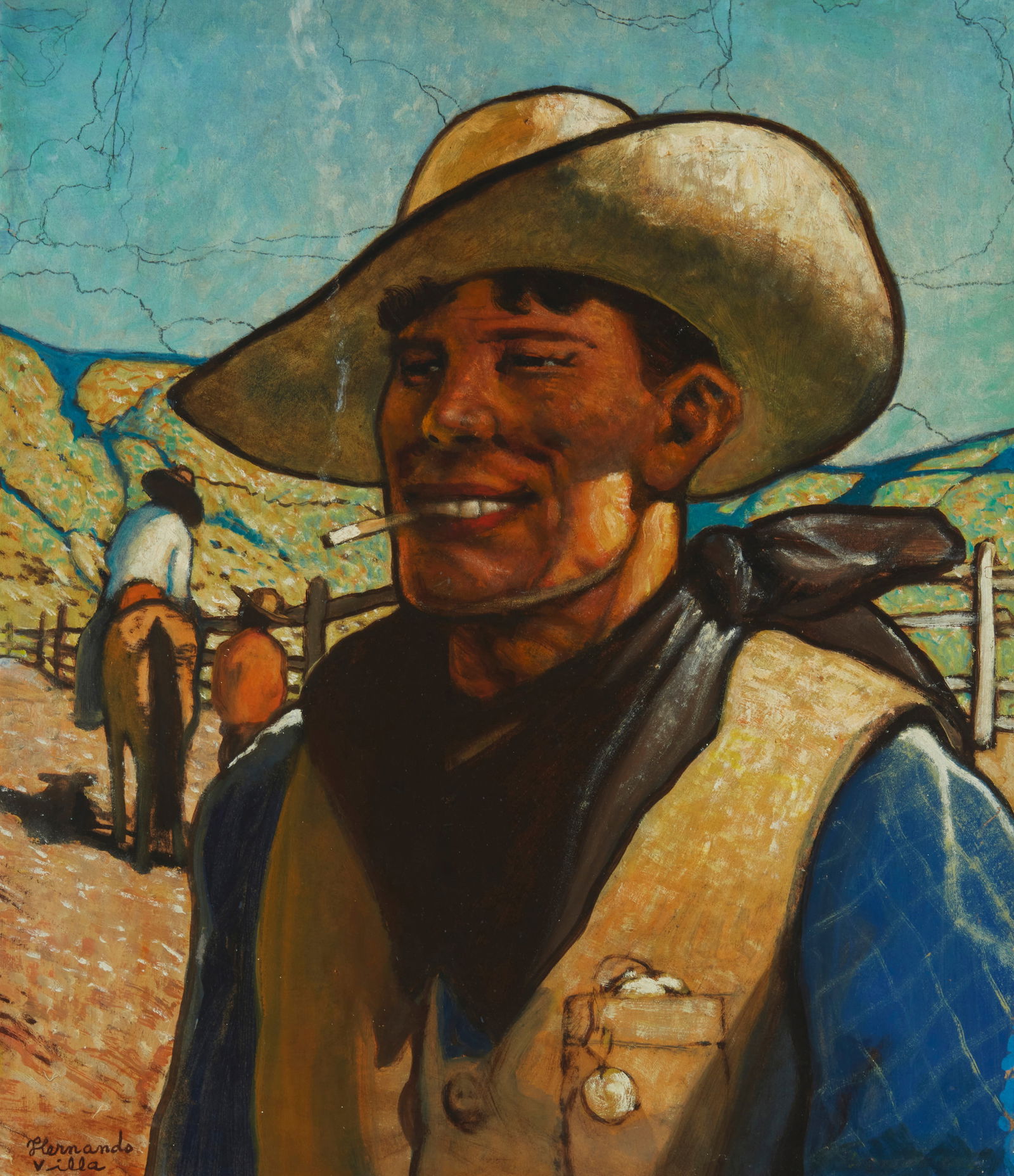 Hernando Villa (1881-1952), Cowboy with cigarette (1 of 5)