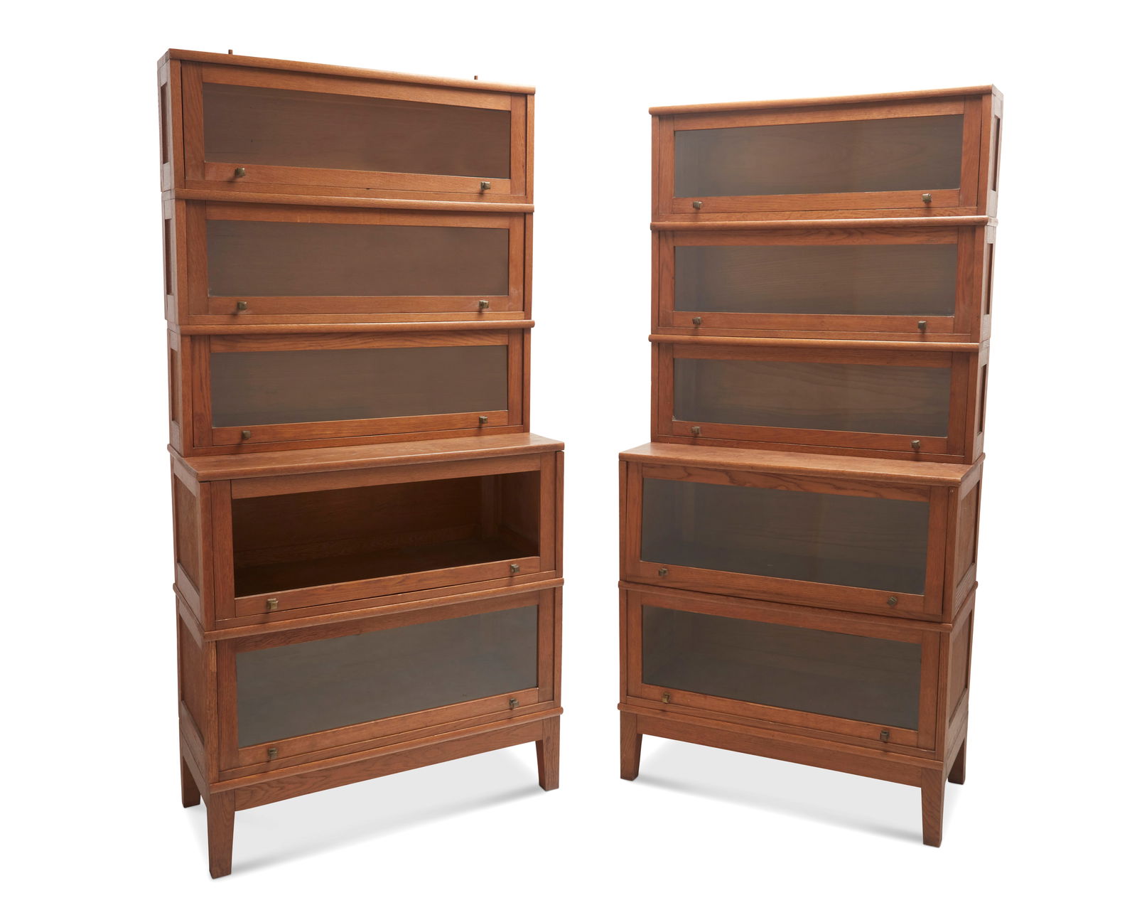 A pair of oak sectional barrister's bookcases (1 of 10)