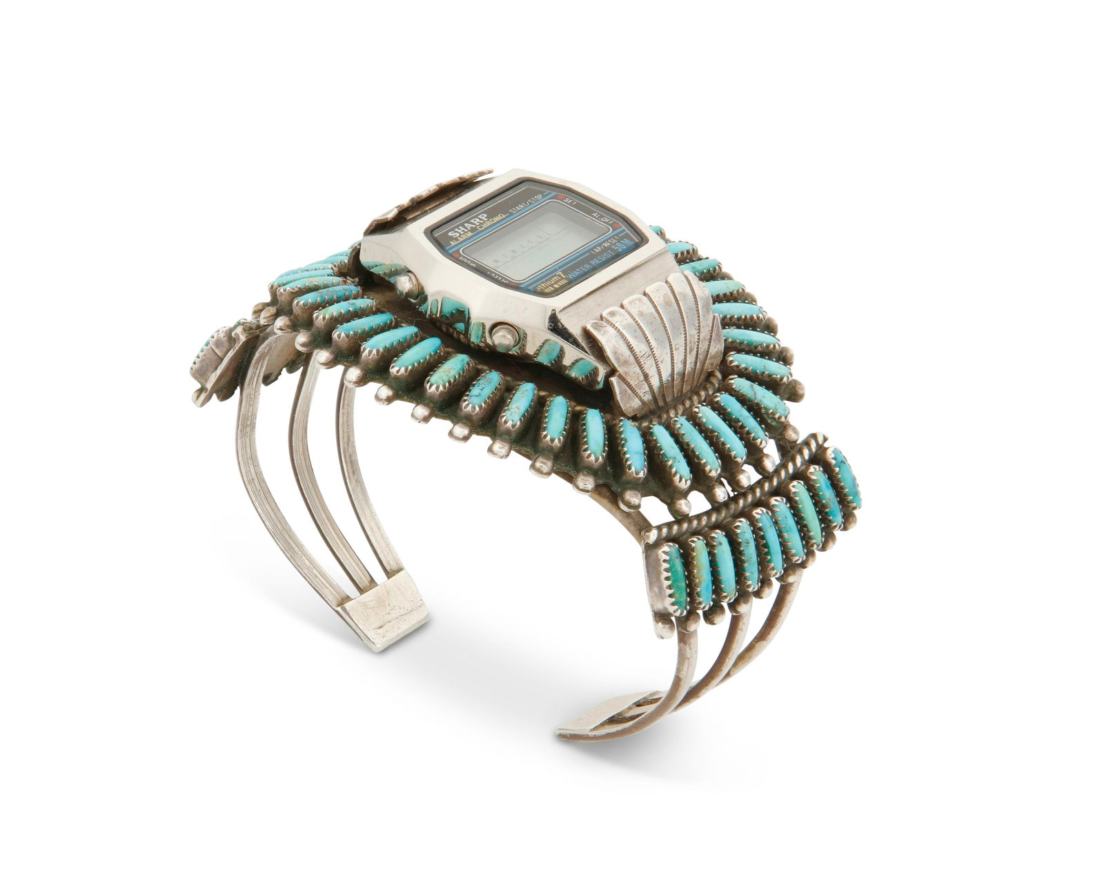 A Southwest Zuni Pueblo-style petit point watch cuff bracelet (1 of 3)