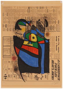 Joan Miro (1893-1983), "Le Journal," 1972: Joan Miro(1893-1983)"Le Journal," 1972Lithograph in colors on Arches paperEdition: 35/50Signed and numbered in pencil in the lower margin: Miro; Maeght, Paris, pub.Image: 25" H x 19.375