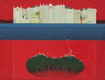 Shail Choyal (b. 1945), Abstracted city view, 1975