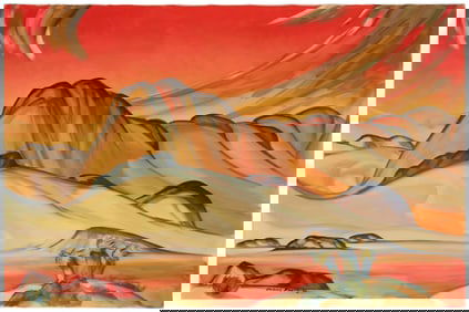 Tarmo Pasto (1906-1986), "Red Windswept Sky I," 1972