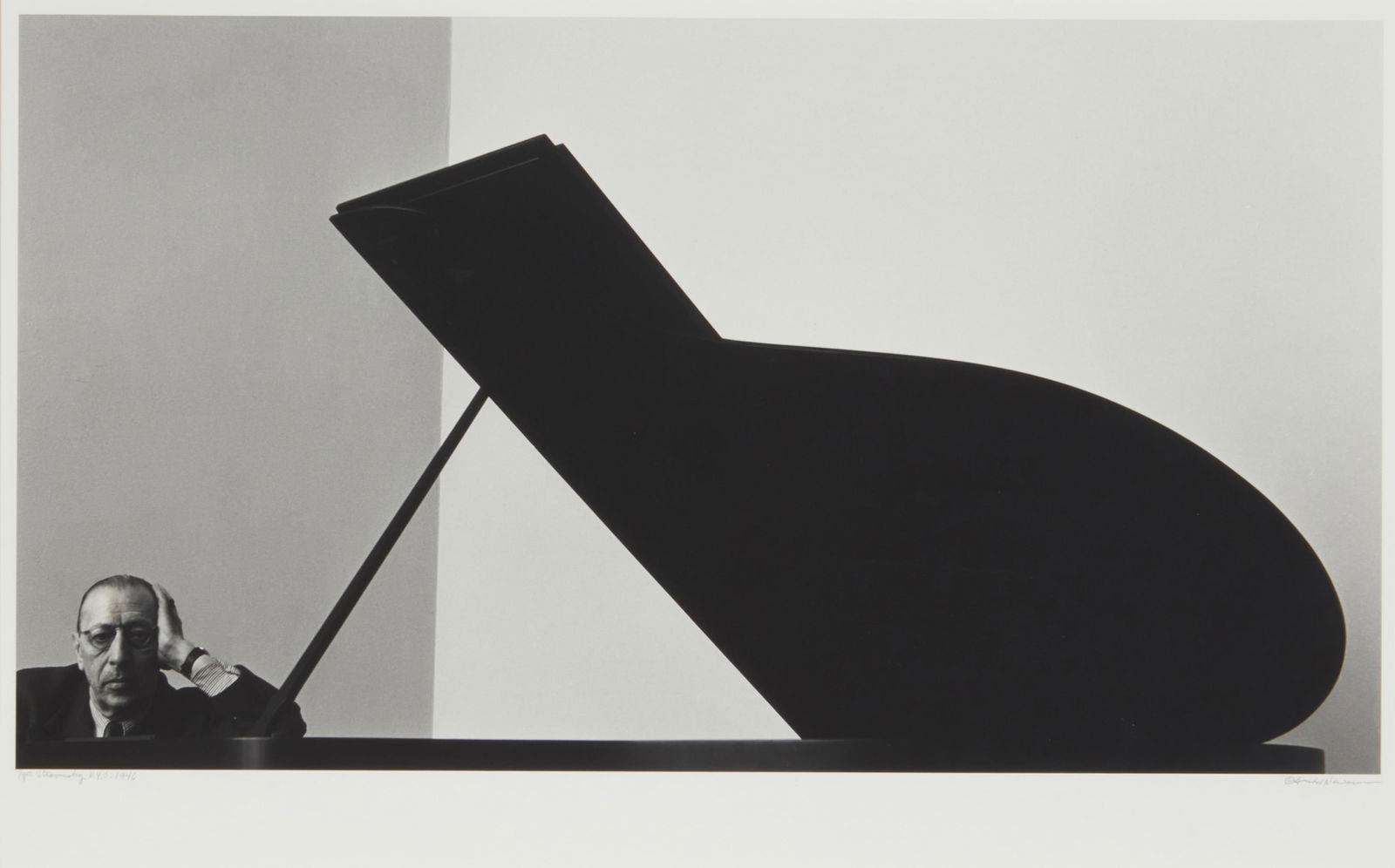 Arnold Newman (1918-2006), "Igor Stravinsky, NYC, 1946": Arnold Newman(1918-2006)"Igor Stravinsky, NYC, 1946"Gelatin silver print on paperFrom an edition of unknown size, printed laterSigned and titled in pencil in the lower margin: Arnold NewmanS
