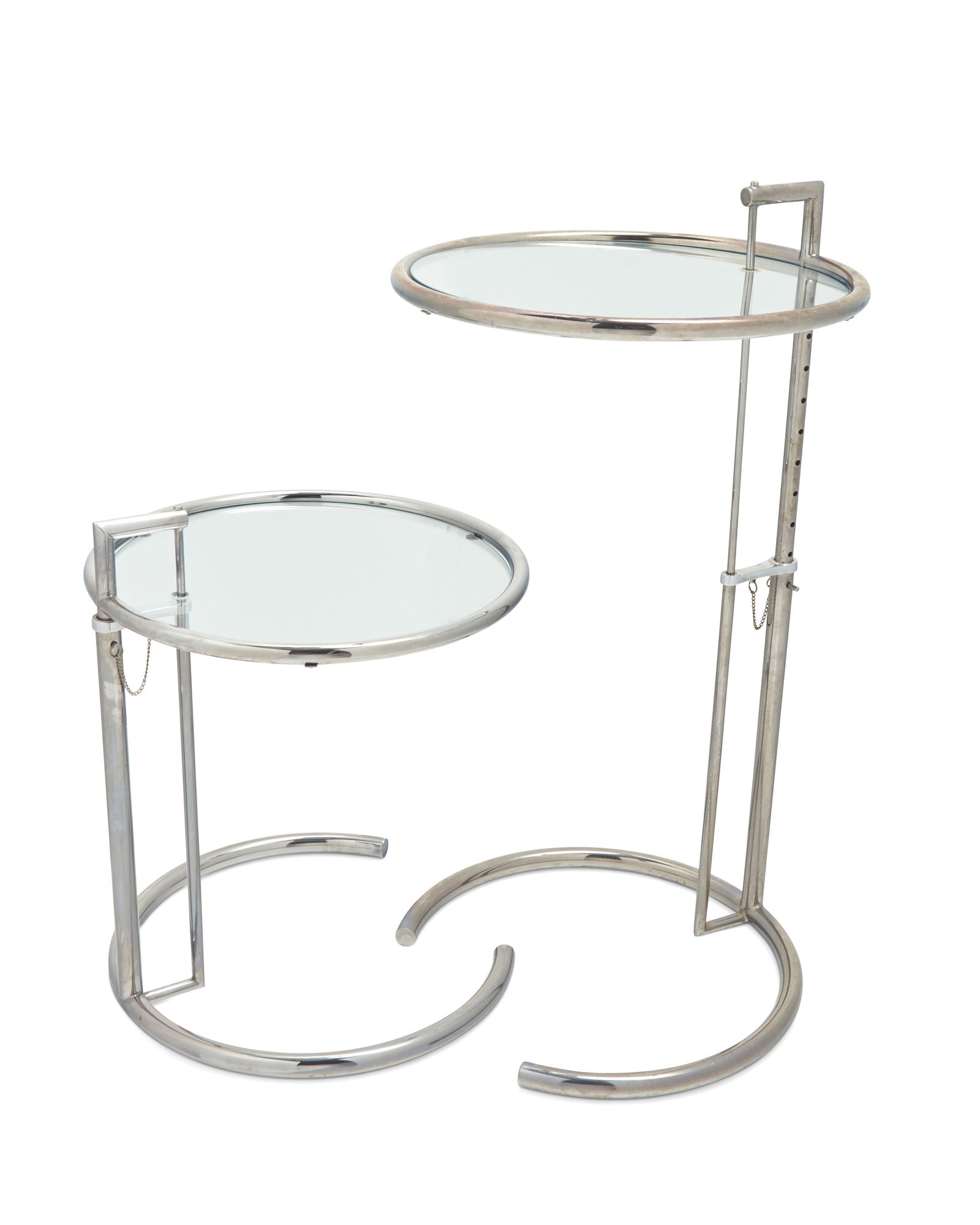 After Eileen Gray (1878-1976), Two side tables in the manner of the E1072 table for Aram Designs, (1 of 8)