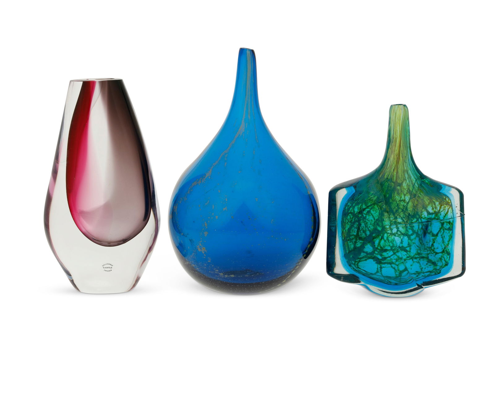 Three Modern art glass vases (1 of 4)