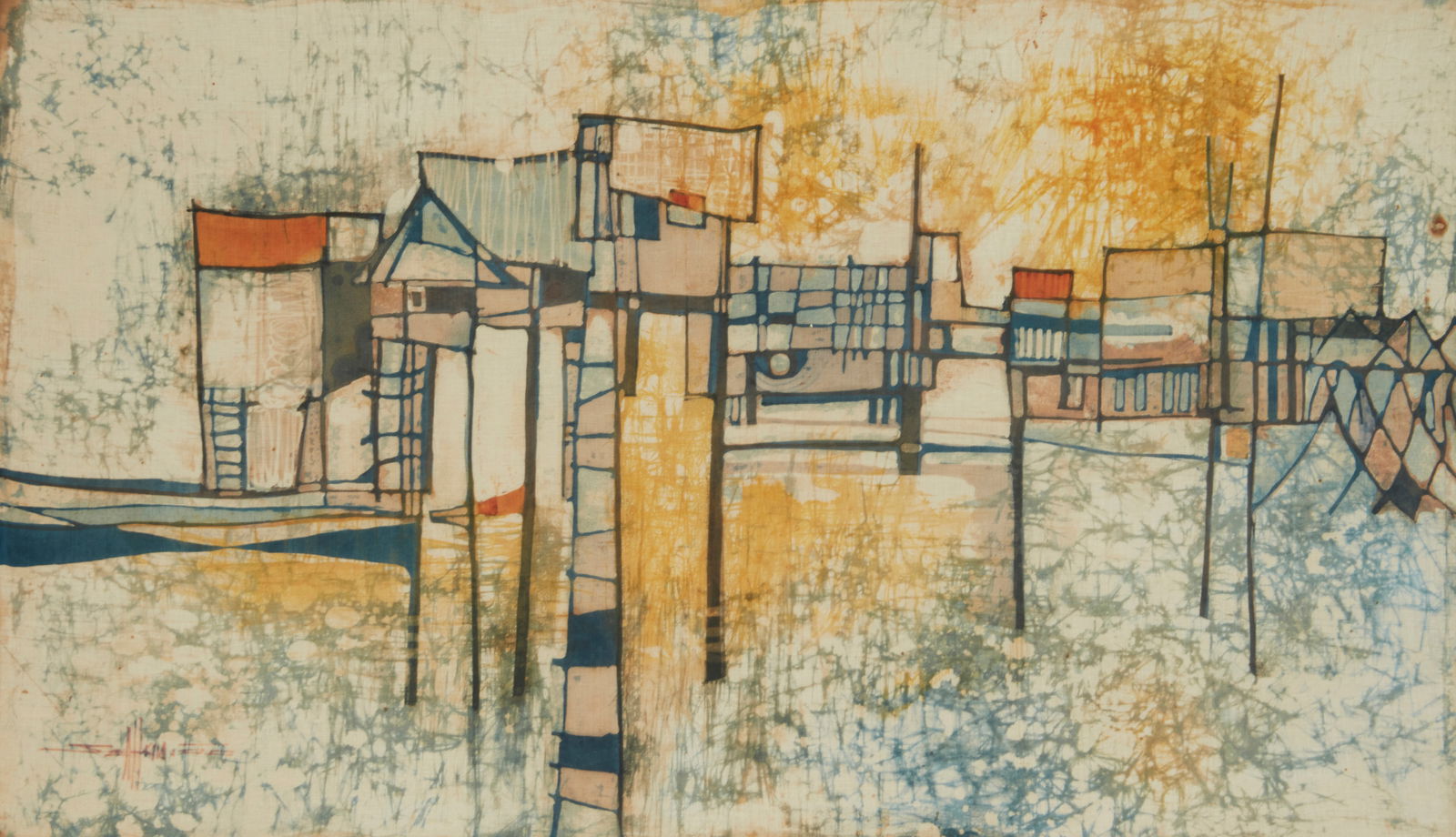 Seah Kim Joo (b. 1939), Abstract cityscape (1 of 5)