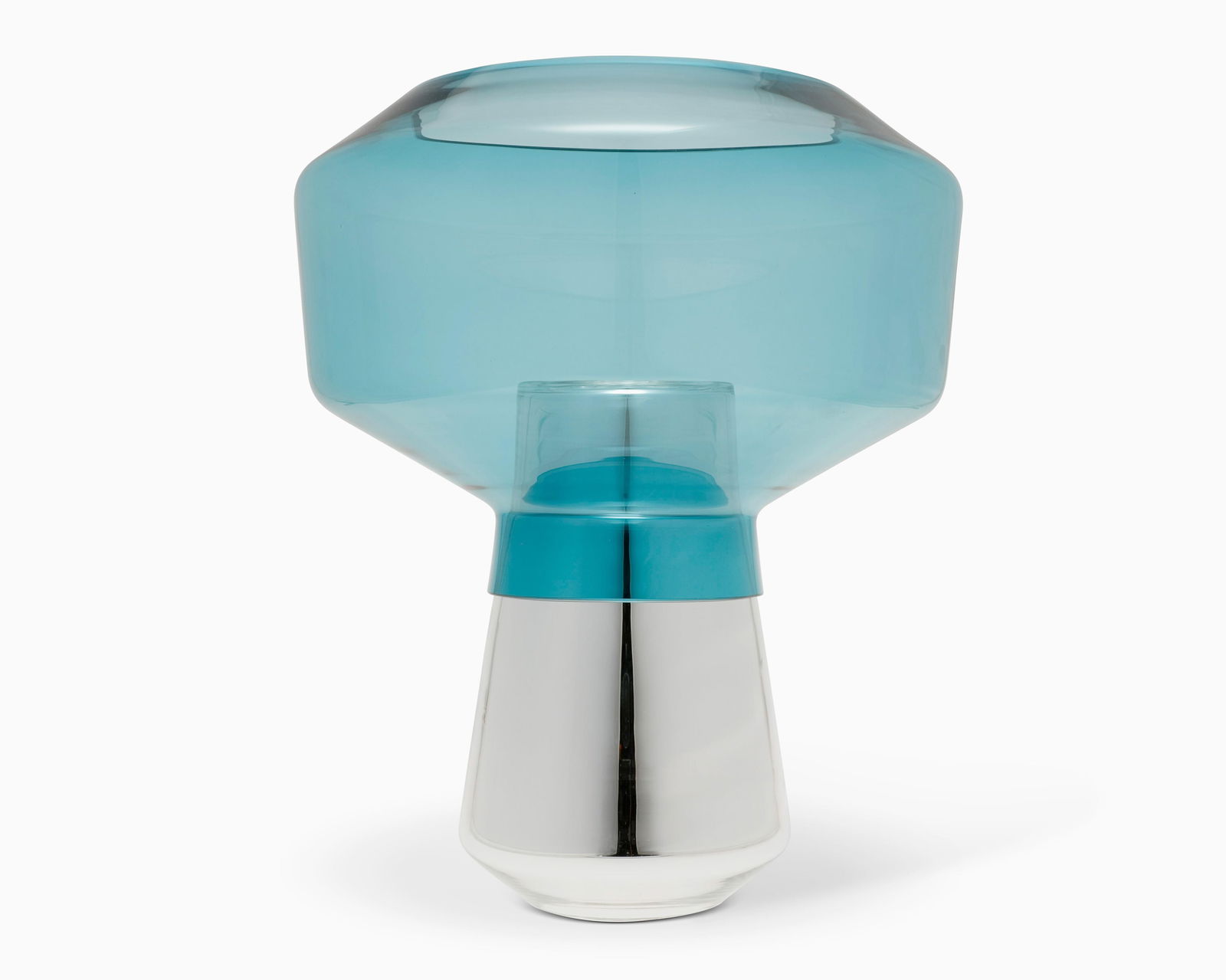 Arik Levy (b. 1963), A blue "Bubble" glass vase, 2014: Arik Levy (b. 1963)A blue "Bubble" glass vase, 2014Edition 7/20Marked, numbered, and titled to inner component: Arik Levy / Signature CollectionComprising a globular hand-blown blue glass ou