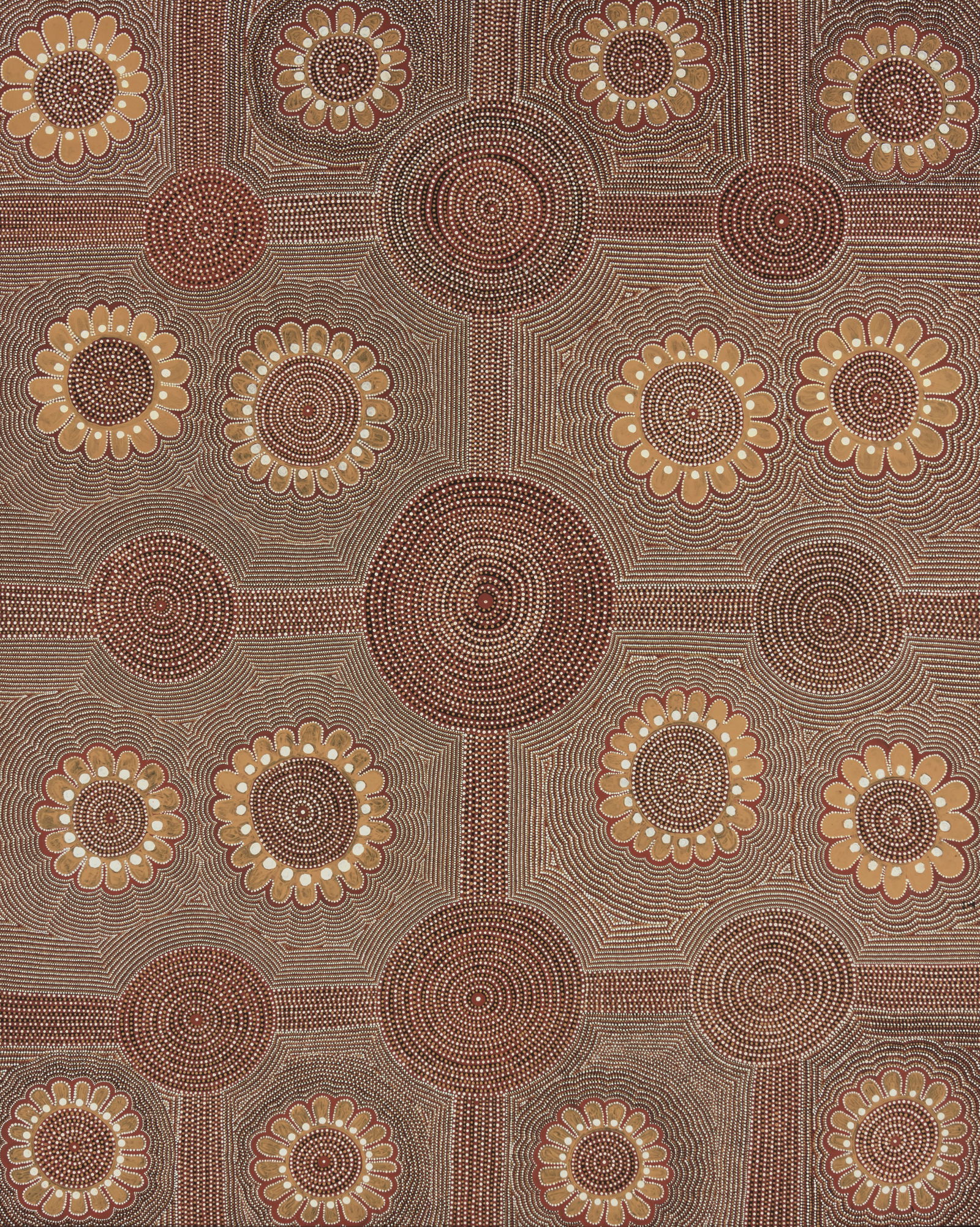 Johnny Kngwarreye (b. 1945), "The Cheeky Files (Oorilka)," 1993: Johnny Kngwarreye(b. 1945)"The Cheeky Files (Oorilka)," 1993Acrylic on linenSigned verso: Johnny Kngwarreye; titled by repute58" H x 48" W Provenance: Don Holt at Delmore Gallery,