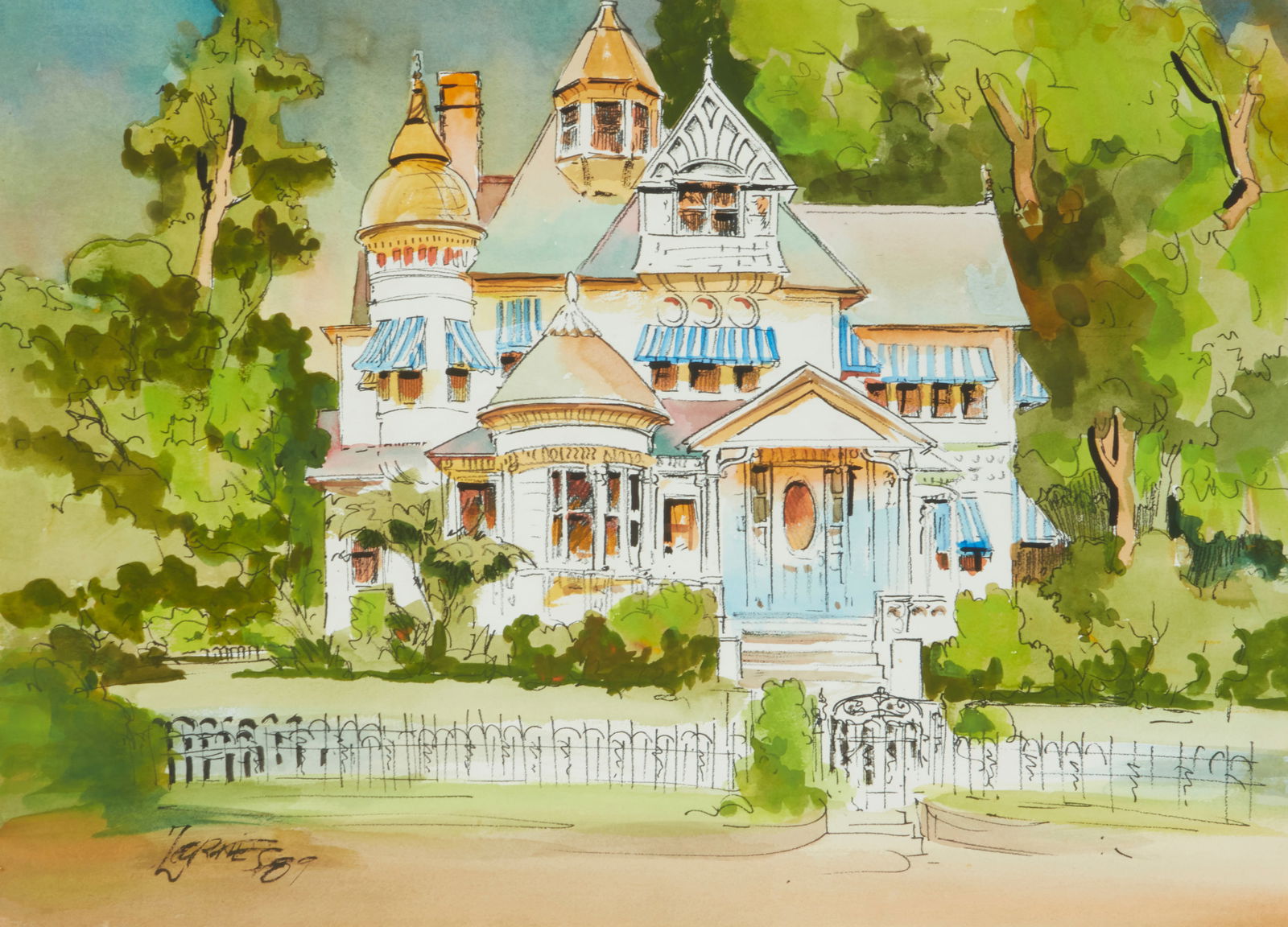 Milford Zornes (1908-2008), "Antebellum Queen," 1989 (1 of 6)