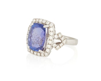 An Orianne Tanzanite and Diamond Ring