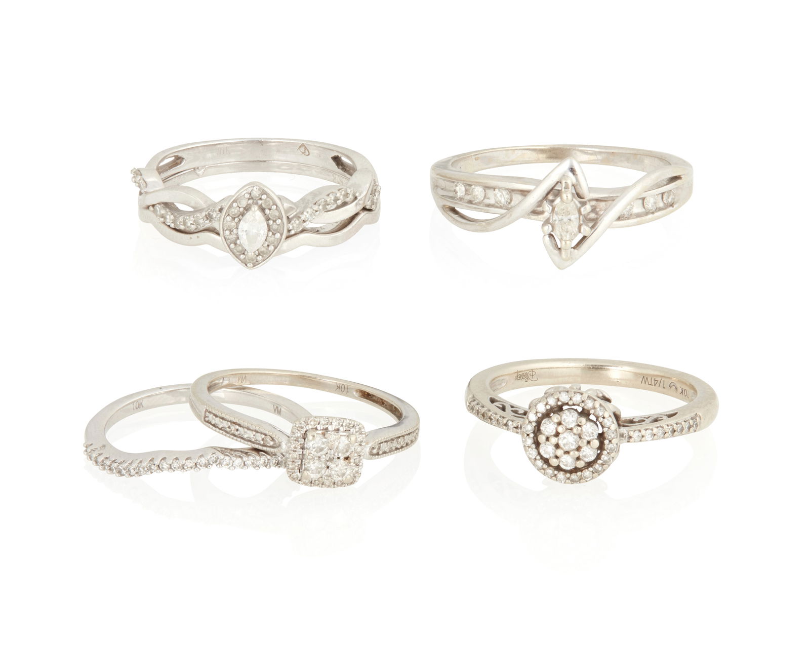 A Group of 10K White Gold Rings (1 of 2)