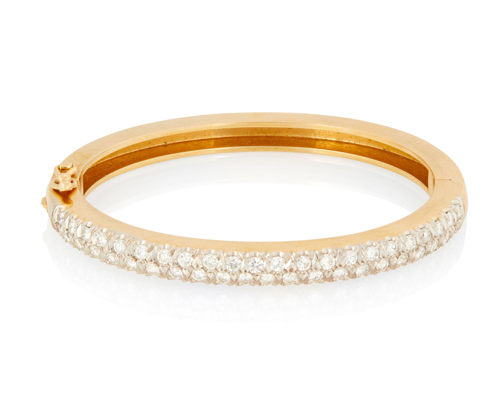 A 14K Gold and Diamond Bangle (1 of 2)