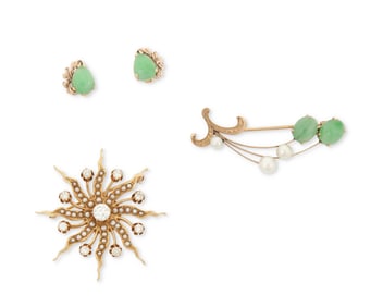 A Group of Gold and Gem-Set Jewelry