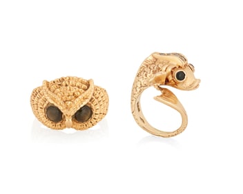 Two Gold and Gem-Set Rings