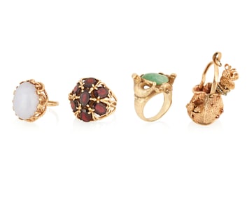 A Group of Gold and Gem-Set Jewelry