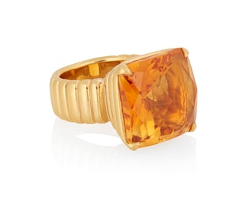 A John Hardy 18K Gold and Citrine Ring