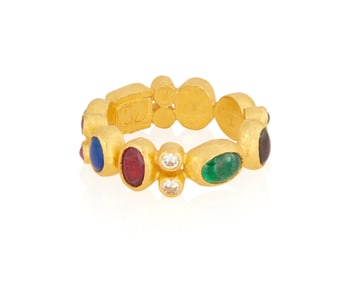A Gurhan 24K Gold and Gem-Set Ring