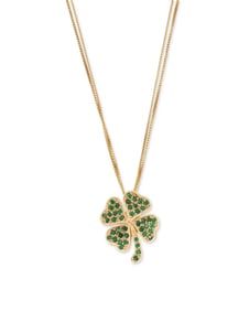 A 14K Gold and Emerald Pendant Necklace