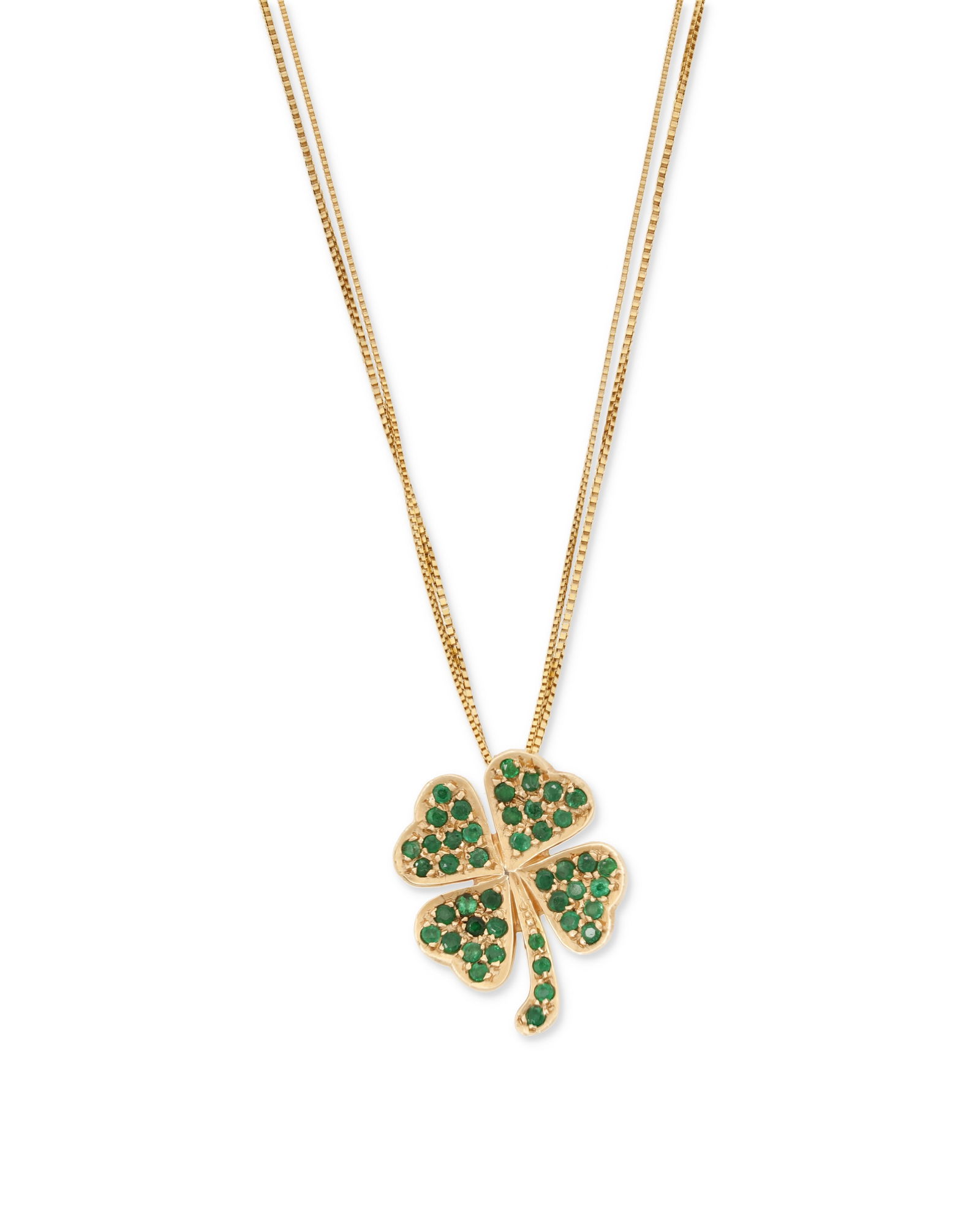 A 14K Gold and Emerald Pendant Necklace (1 of 2)