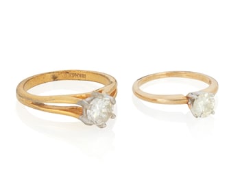 Two Gold and Diamond Rings