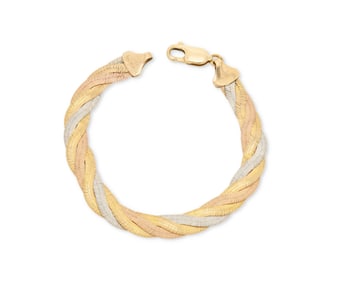 A 14K Tri-Color Gold Bracelet