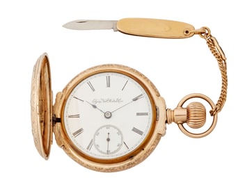 An Elgin 14K Tri-Color Gold Pocket Watch