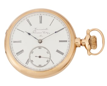 An Elgin 14K Gold Pocket Watch for Jaccard's, 1876