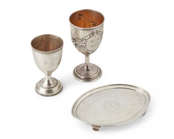 A group of silver tableware