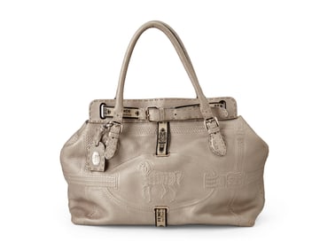 A Fendi Selleria "Villa Borghese" silver leather tote bag