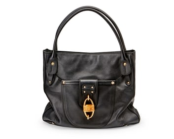 A Ferragamo black leather tote bag