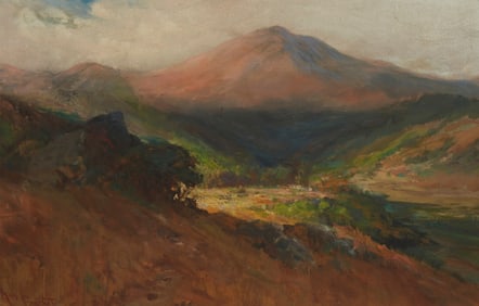 Arthur William Best (1859-1935), Landscape with mountain