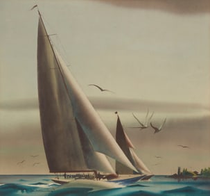 Sandor Bernath (1892-1984), Sailboats along the coast