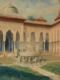 Federico Fernandez Gimenez (1841-1910), Court of Lions at the Alhambra