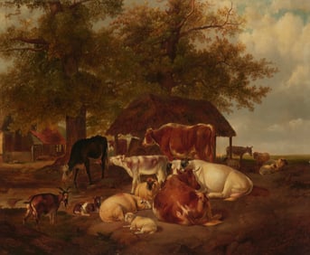 19th Century Continental School , Livestock, 1859