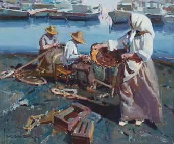Eustaquio Segrelles (b. 1936), "Playa de Cervante (Valencia, EspaÒa)," 1987