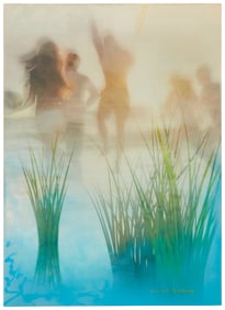 Yankel Ginzburg (b. 1945), "Frolicking on the Beach"