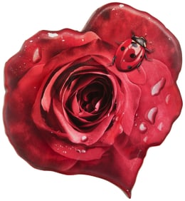 Yankel Ginzburg (b. 1945), Untitled, Lady bug on rose